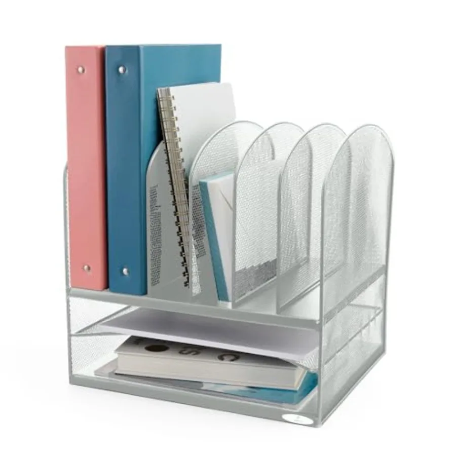 

Органайзер для документов Onyx с 6 вертикальными и 2 горизонтальными лотками, органайзер для файлов для дома, офиса, класса и других помещений, конструкция из стальной сетки