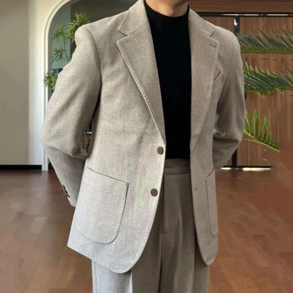 

Осенний однотонный повседневный офисный костюм для курения homme mariage, высокое качество, деловой деловой повседневный костюм, свадебный костюм для мужчин