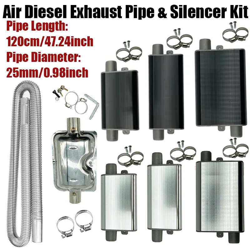 

120 см автомобильный воздушный дизельный стояночный обогреватель, выхлопная труба, шланг, 24 мм, воздушный фильтр, глушитель с зажимом для Webasto Eberspacher