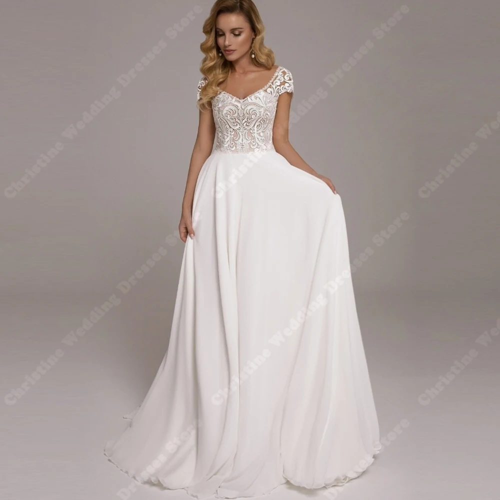 

Sweetheart Collar Women Wedding Dresses Sexy A-Line Lace Flower Printing Bride Gowns Princess Party Vestidos De Novia Customized
