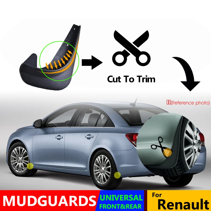 Set Universal Mudflaps Mud Flaps Flap Splash Guards Mudguard For Renault Megane Kwid Captur Clio Kadjar Espace Scala Zoe Laguna