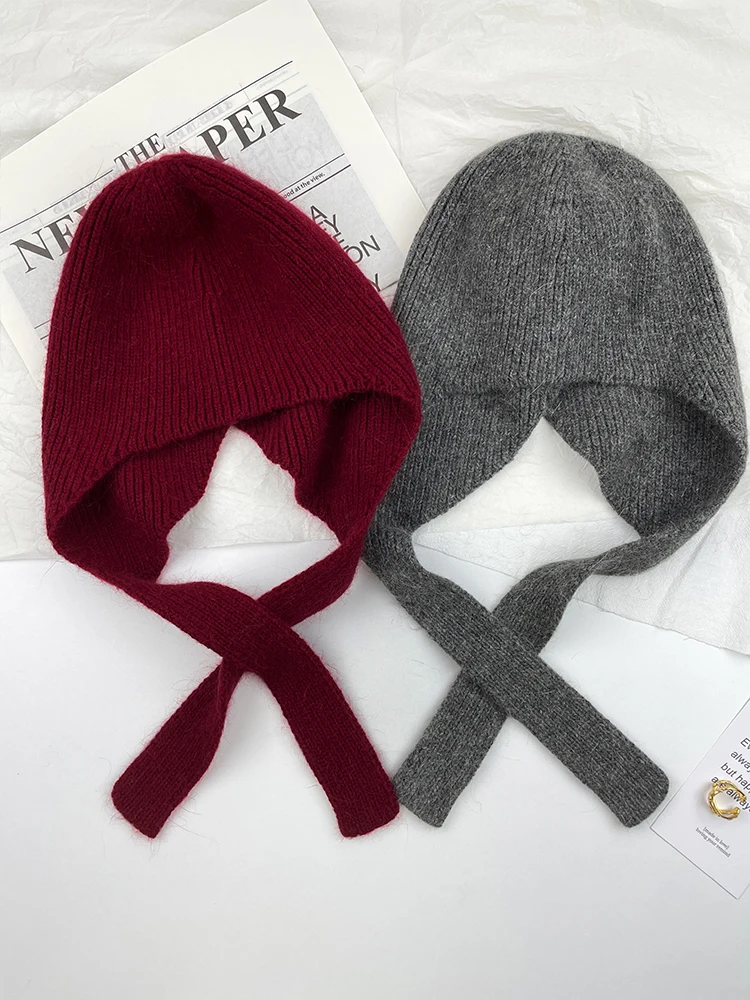 Gestrickte Gehörschutz Hüte Für Frauen Männer Winter Warme Beanies Caps Outdoor Ski Balaclava Bib EarCaps Damen Skullies Hüte gorros – Detail 13