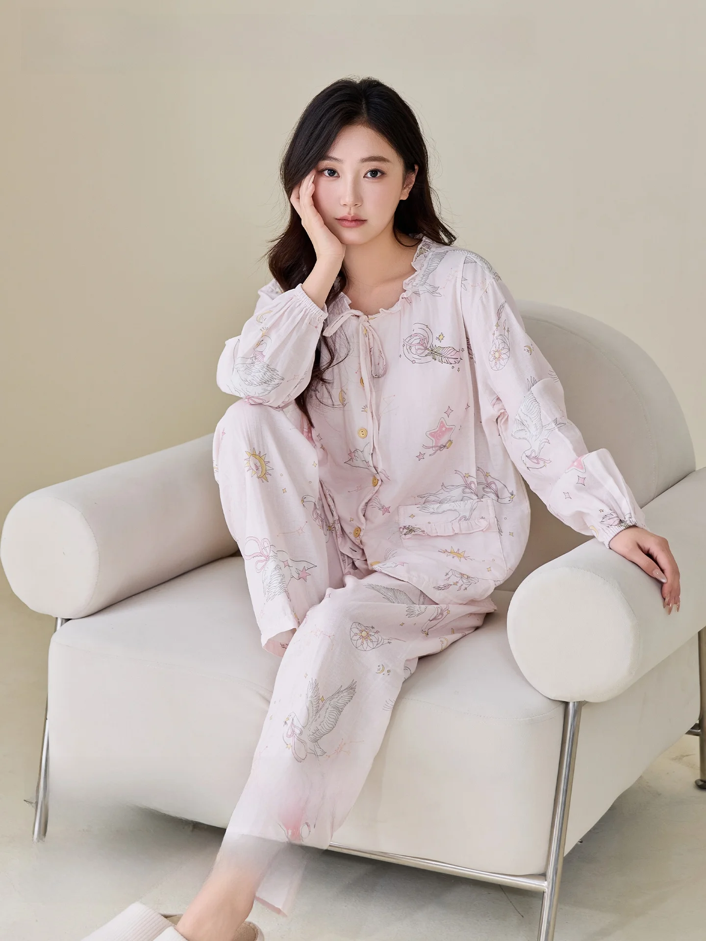 set-di-abbigliamento-estivo-in-puro-cotone-per-il-post-parto-e-l'allattamento-comodo-traspirante-e-a-vestibilita-ampia-per-signore