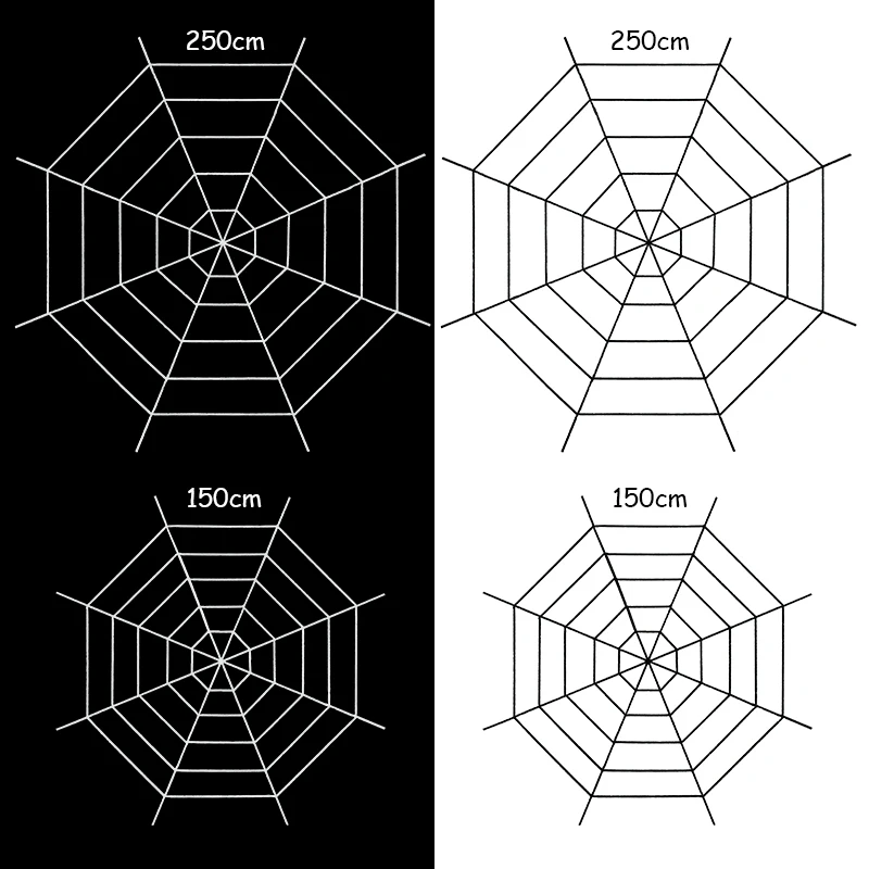 150/250cm Black White Halloween Spider Web Giant Cotton Stretchy Cobweb For Halloween Party Home Decor Haunted House Horror Prop