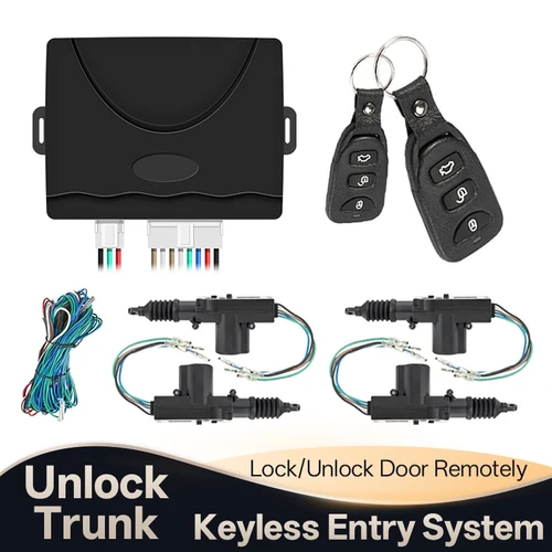 Imagen 1 del producto Hippcron-cerradura de puerta de coche, sistema de entrada con Control remoto, cerradura de Control Central de coche con actuador de cerradura de 4 puertas, 12V Universal