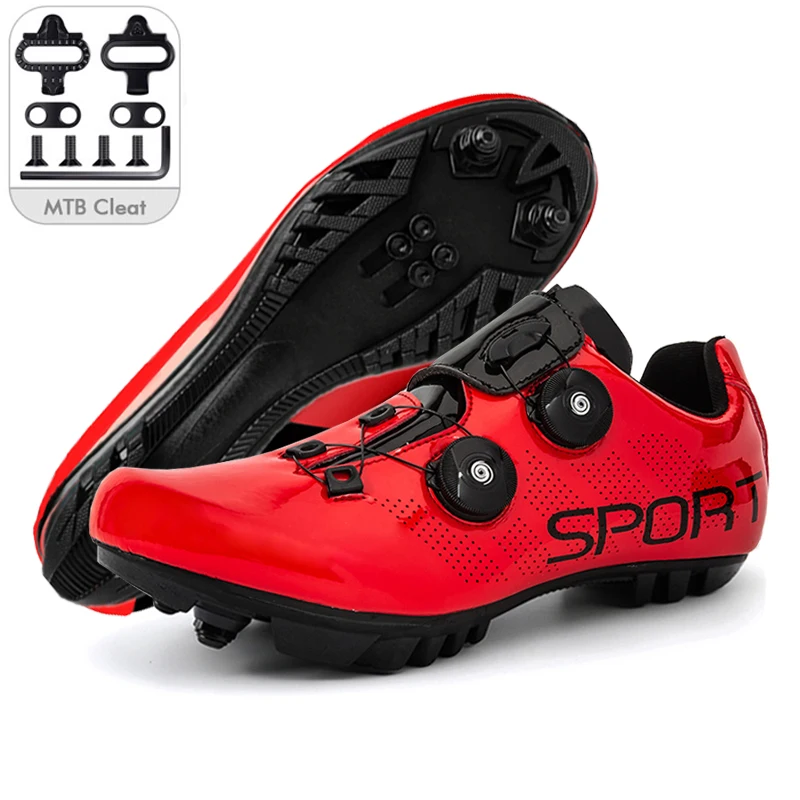 

MTB Cycling Shoes Men Self-locking Speed Road Bike Sneakers Racing Women Bicycle Flat Cleat Mountain SPD Clits Footwear