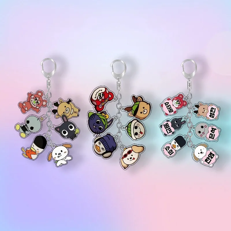 Kpop SHOTARO EUNSEOK SUNGCHAN Cartoon Transparent Acrylic Keychian WONBIN SOHEE ANTON Peripheral Team Pendant Bag Accessories