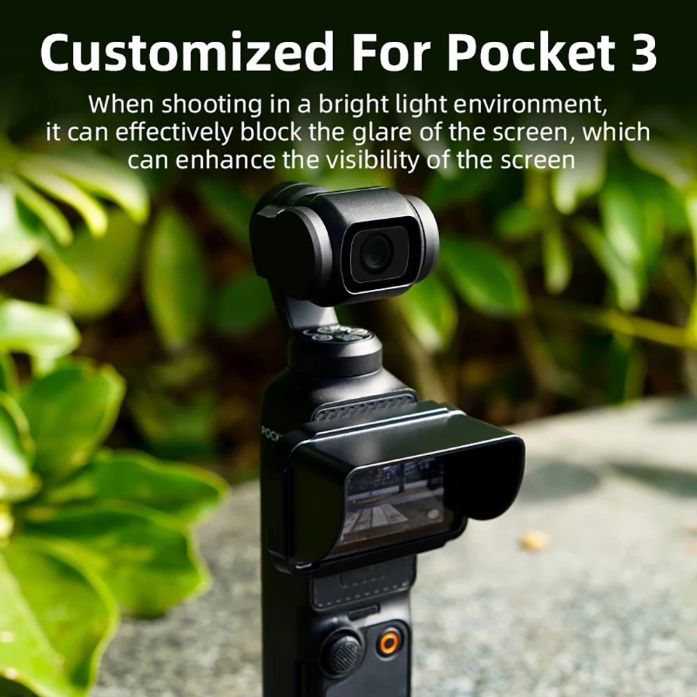 BRDRC Screen Sun Hood Sunshade for DJI Osmo Pocket 4 4P 3 Accessories Visor Shield Screen Shade Outdoor Anti-Glare Protection