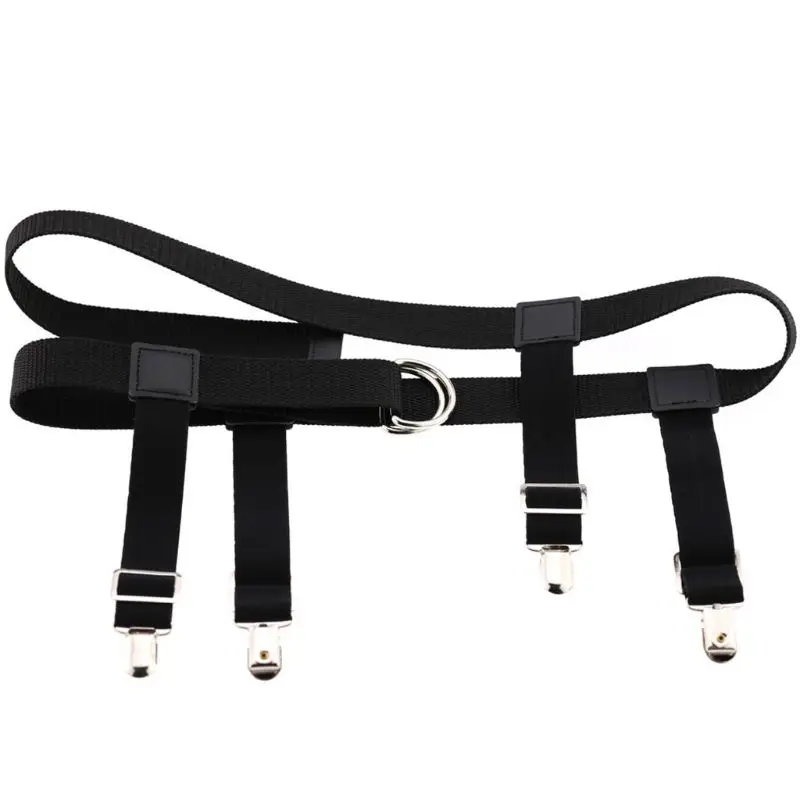 

Mens Womens Elastic Nylon Waist Belt with Garter Suspender Clip Stockings Pants Jeans Holder Straps Adjustable Non-Slip Locking