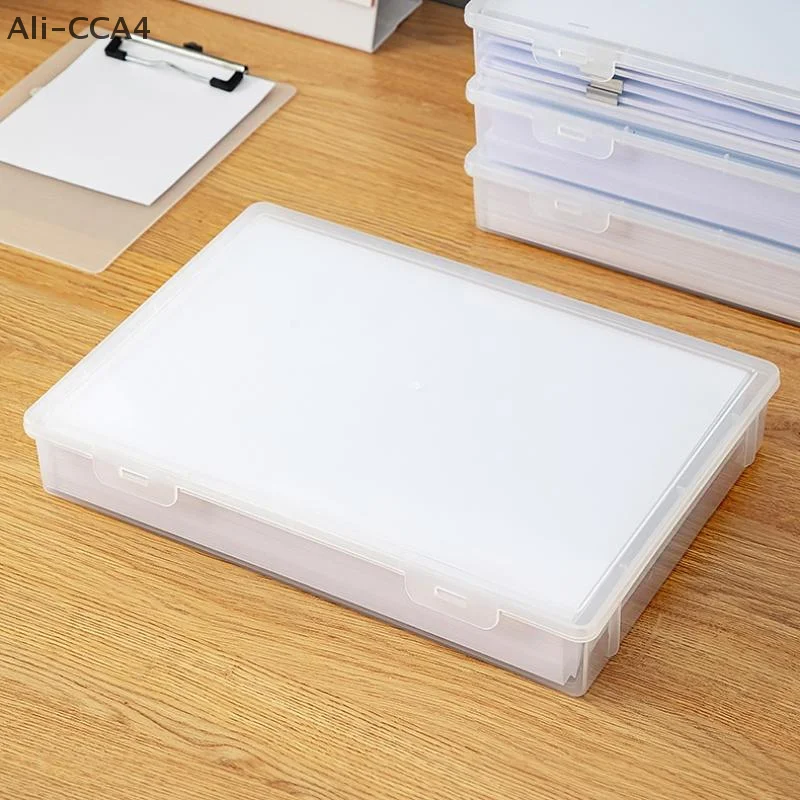 

1Pc A4 Transparent Document Storage Box With Lid Desktop File Case Containers Organizer For Office Home