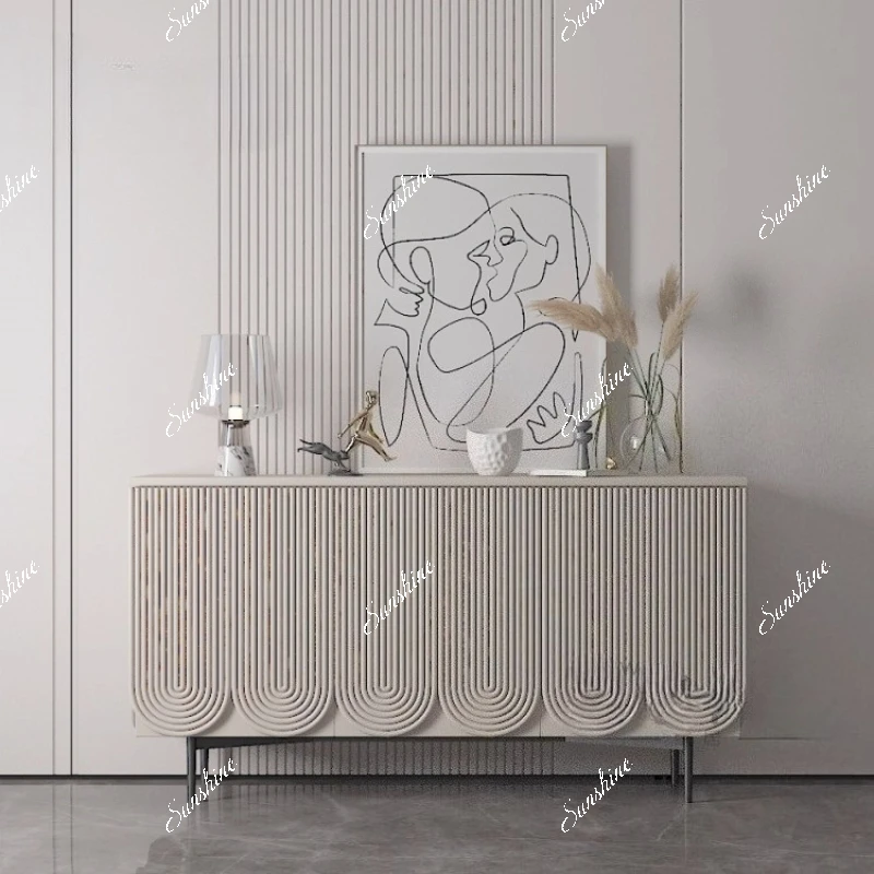 

Simple modern creative side cabinet baking paint minimalist porch cabinet locker