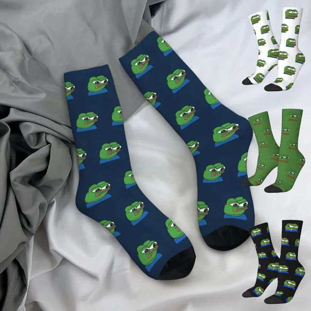 Modne skarpety męskie Casual Pepe The Frog skarpety poliestrowe Apu Apustaja sportowe damskie skarpetki wiosna lato jesień zima
