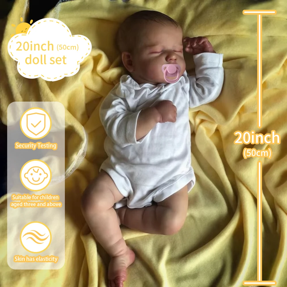 

50CM Loulou Full Body Soft Silicone Vinyl Body Reborn Doll Lifelike Handmade High Quality Art Collection Doll Toy Gift for Girl