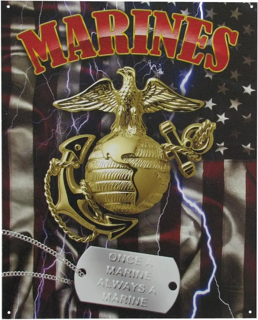 Военная бирка для собак USMC US Marine Corp Оловянная металлическая табличка w/