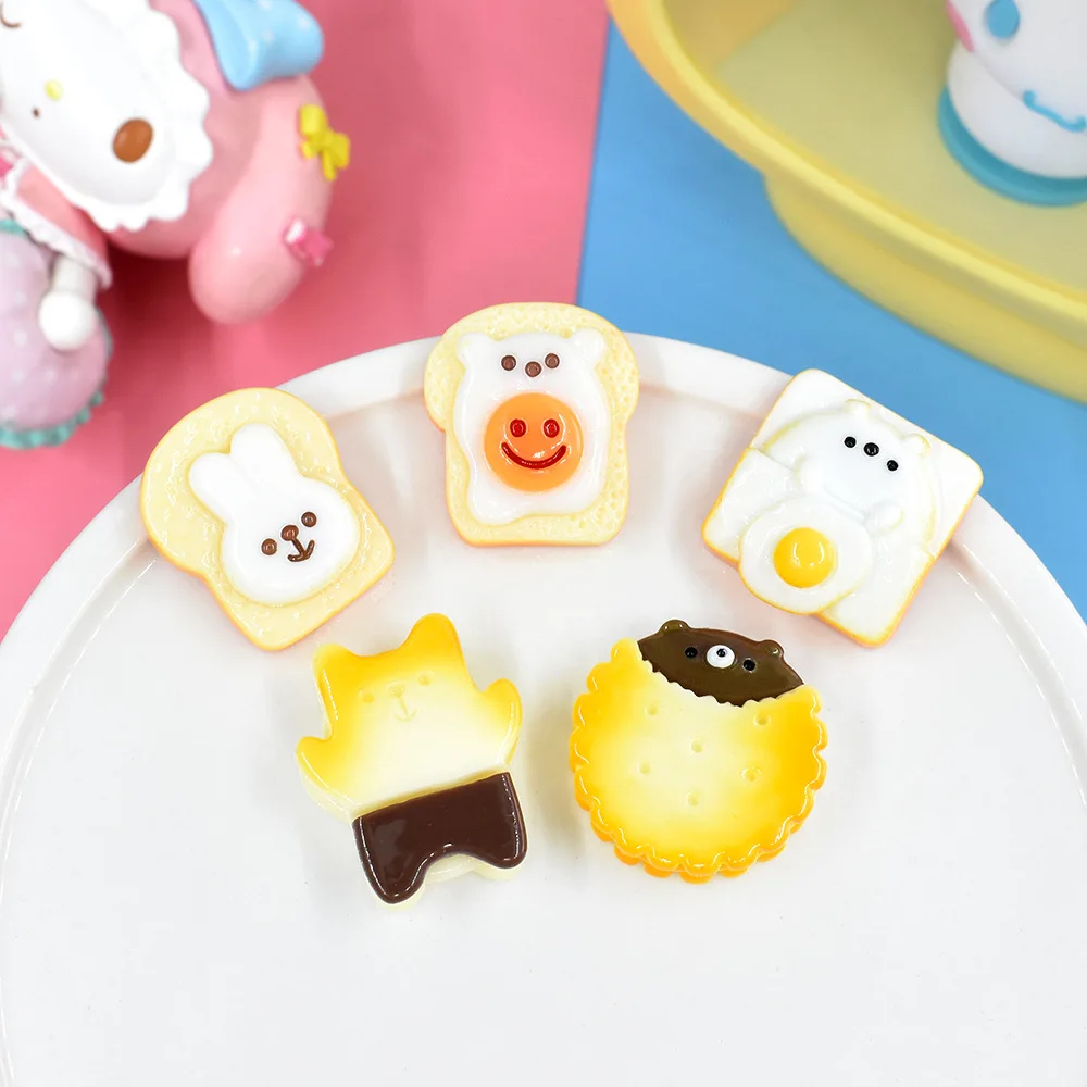 Kawaii Resin Miniature Accessories,Cake Bread Craft Material,Flatback Scrapbooking Tool,Crafts Charms,DIY Phone Decoration,10Pcs