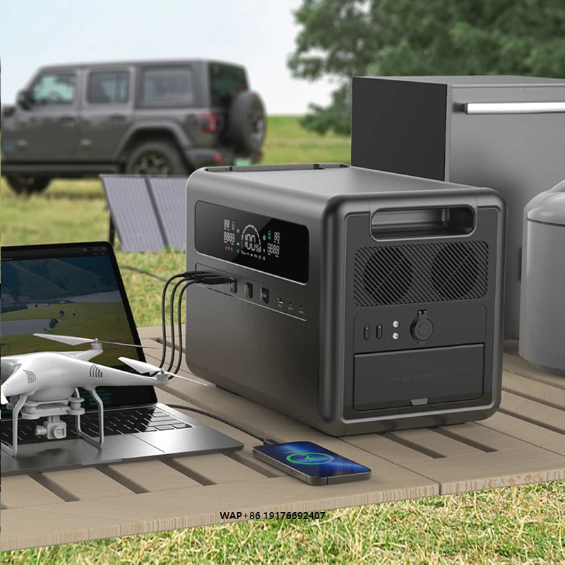 

Outdoor Backup Energy Storage 3kw Pure Sine Wave Power Supply Lifepo4 Portable Solar Generator 3000w Power Station for Camping