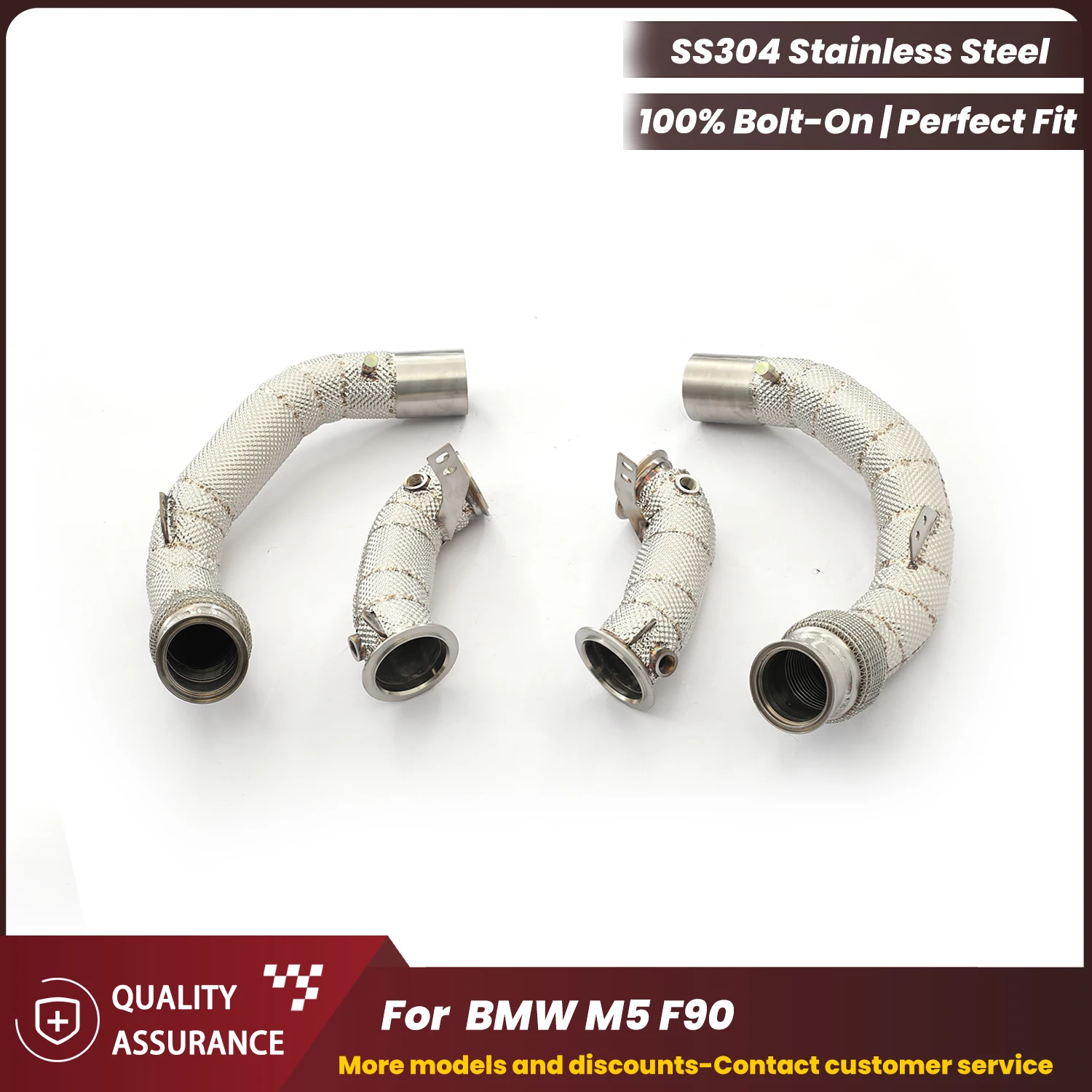 

ECCF High Flow Downpipe with Heat Shield For BMW M5 F90 Aggressive Exhaust Sound Performance Upgrade