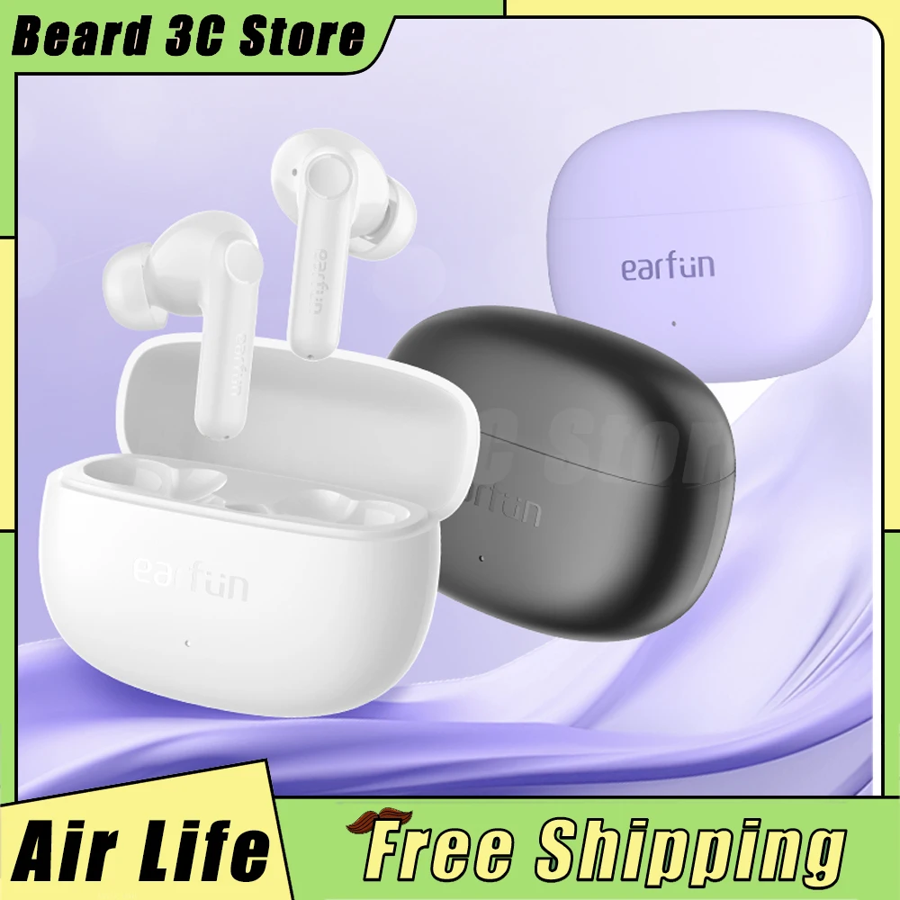 EarFun Air Life Earphone Wireless Bluetooth 5.4 ENC Bilateral Stereo Earbuds IPX5 Long Battery Life Low Delay Gift