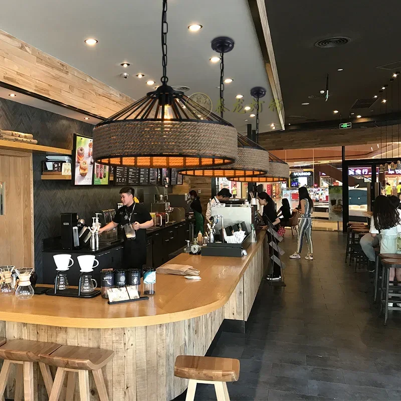 

Classical Hemp Rope Pendant Hanging Lamp Lustre for Ceiling Chandelier Classic Retro Antique Industrial Iron Dining Room Light