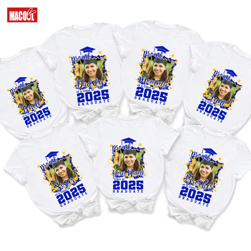 

Custom Photo Graduation Shirt Family Graduation 2025 Shirts Personalize Photo Name Shirt Class of Senior Shirt Graduation Party