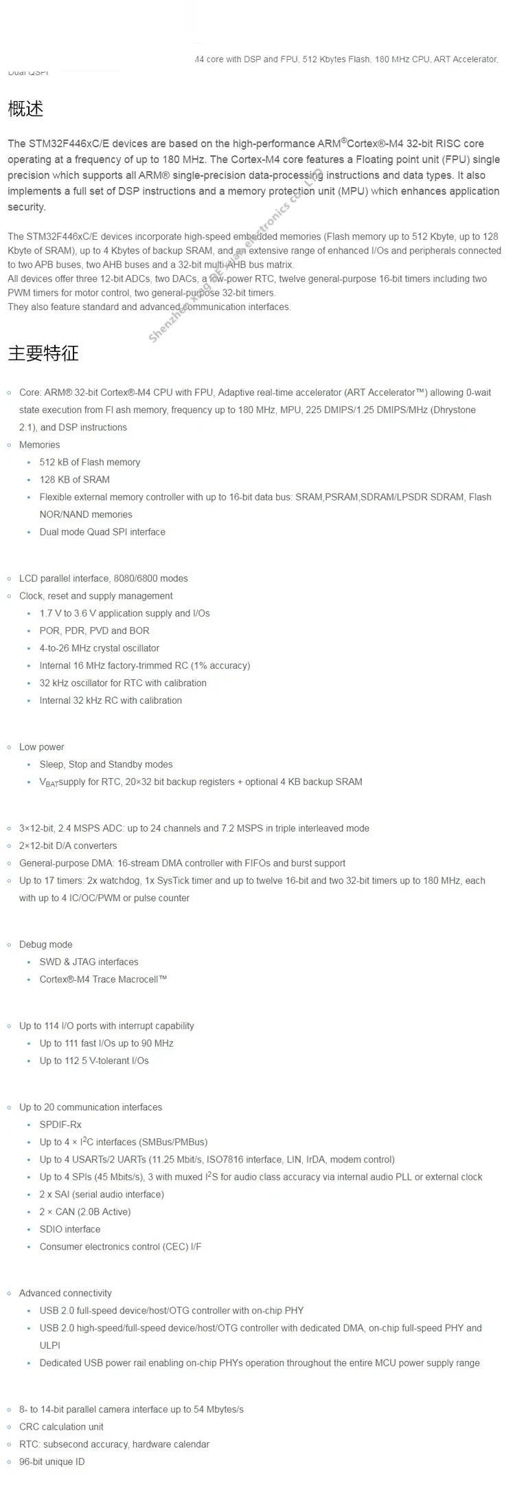 Original STM32F446VET6 LQFP-100 ARM Cortex-M4 ไมโครคอนโทรลเลอร์ 32 บิต-MCU วงจรรวม IC