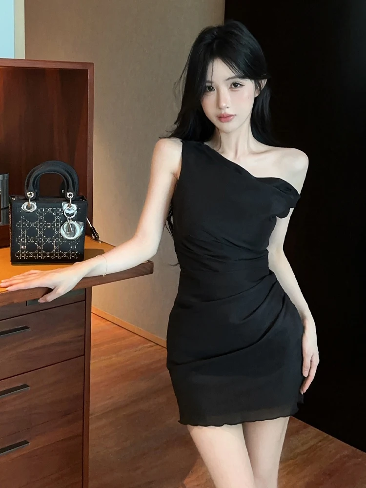 

Sexy Pure Desire Sle oulderl Svel Dr Slim Fit Bodycon Skirt H-ape Autumn Season Ladies Faion Dr