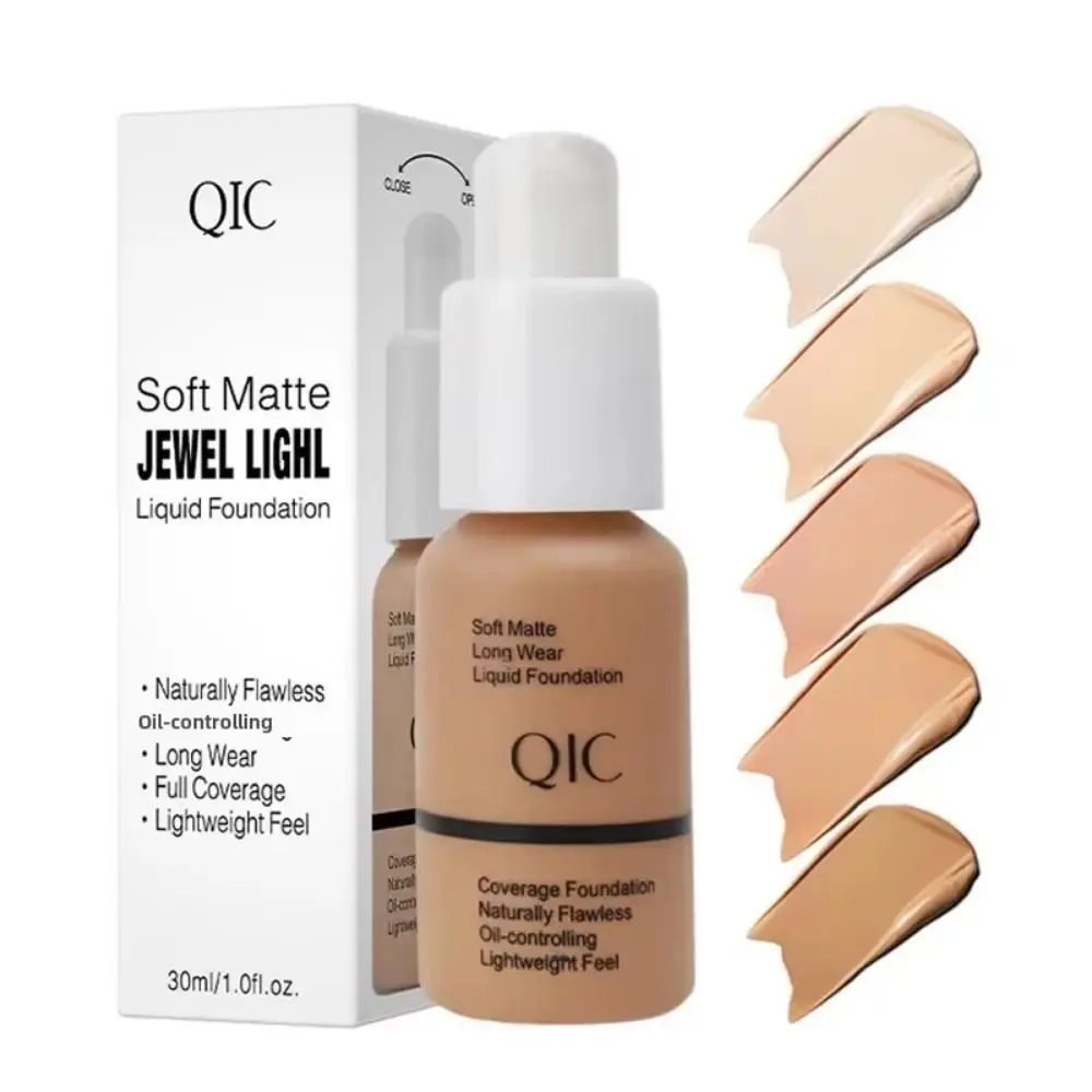 Invisible Pores Liquid Foundation Sweatproof Non-Fluffing Waterproof Foundation 8h Lasting Face Base Cream Daily Use