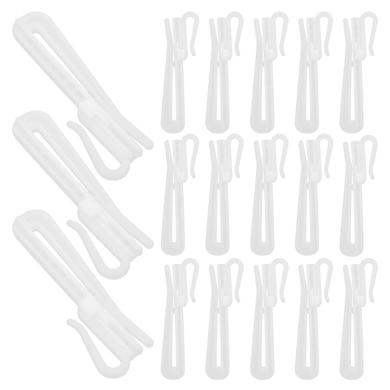 

50pcs Curtain Hooks Adjustable Pleat Plastic Clips Decorative Drapery Hangers for Home Office Hotel Easy Installation