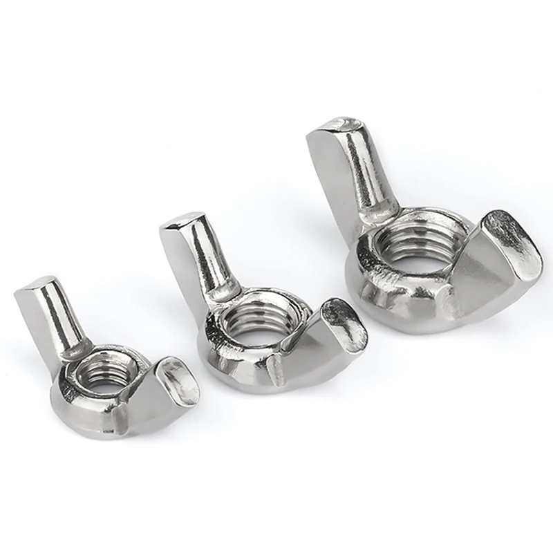 2-20pcs M3 M4 M5 M6 M8 M10 M12 316 Stainless Steel Hand Tighten Nut Butterfly Nuts Wing Nuts Tye A Squate Wing nuts