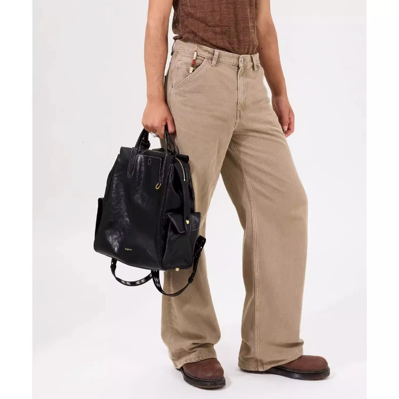 Songmont Trace Large Small Size Shoulder Bag Men's and Women's Vintage Vegetable Tanned Leather 14