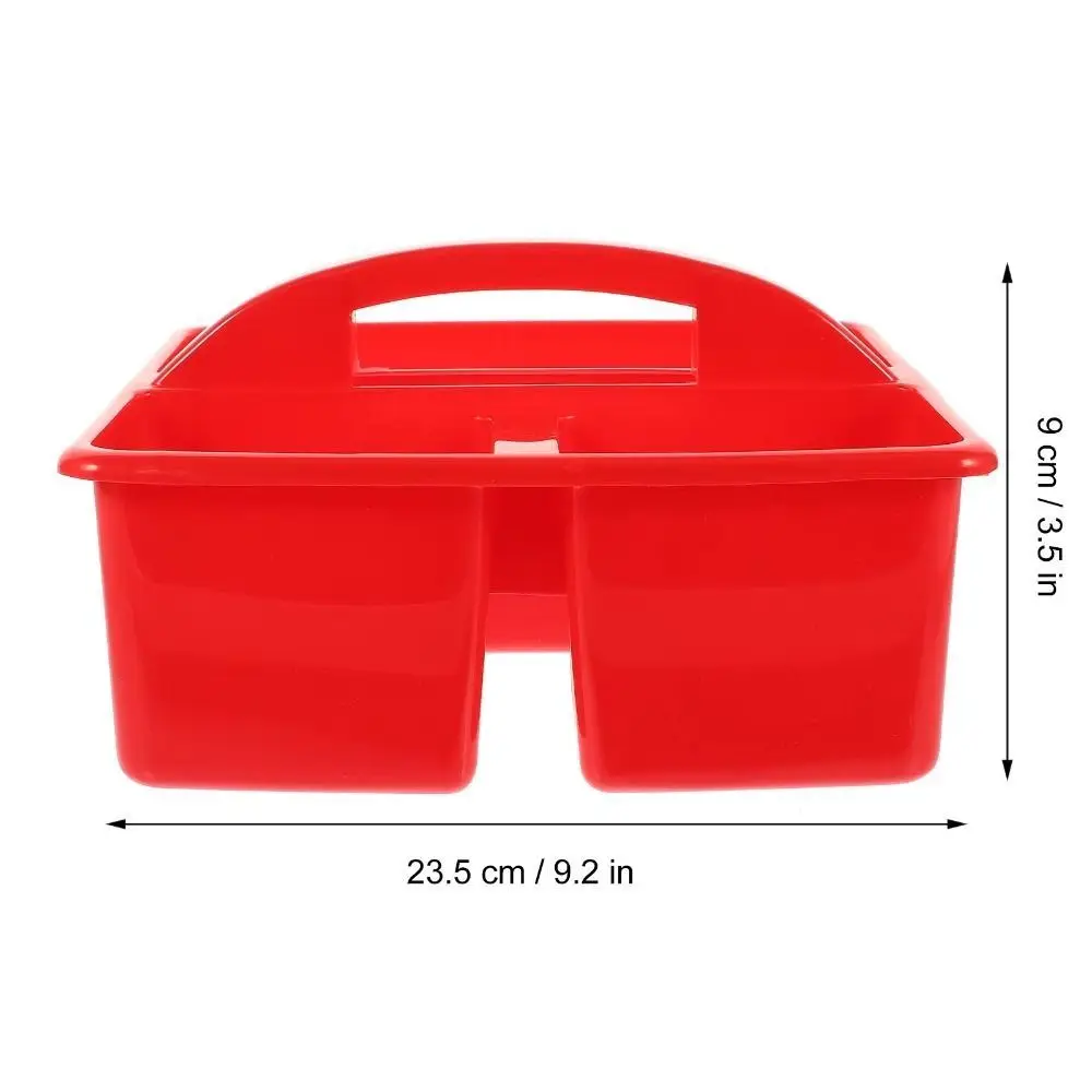 

6Pcs/Set 3 Compartments Plastic Storage Organizer Stackable Colorful Stationary Storage Basket Portable with Handles