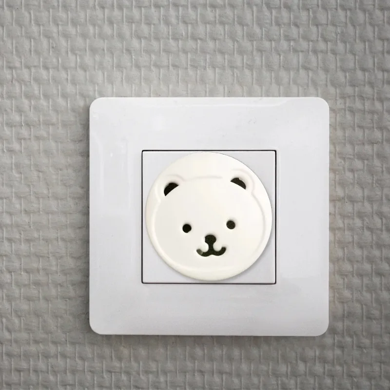 5/10pcs EU Power Socket Protection Cover Bear Thickened Kids Safety Electrical Outlet Anti Electric Shock Plugs Protector Covers