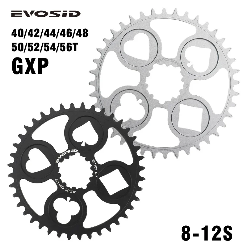 

EVOSID for GXP ROAD Bike Chainring 40 42 44T Single Disc Chainwheel 50 52 54 56T Folding Bicycle Teeth Disc Fit 12 speed
