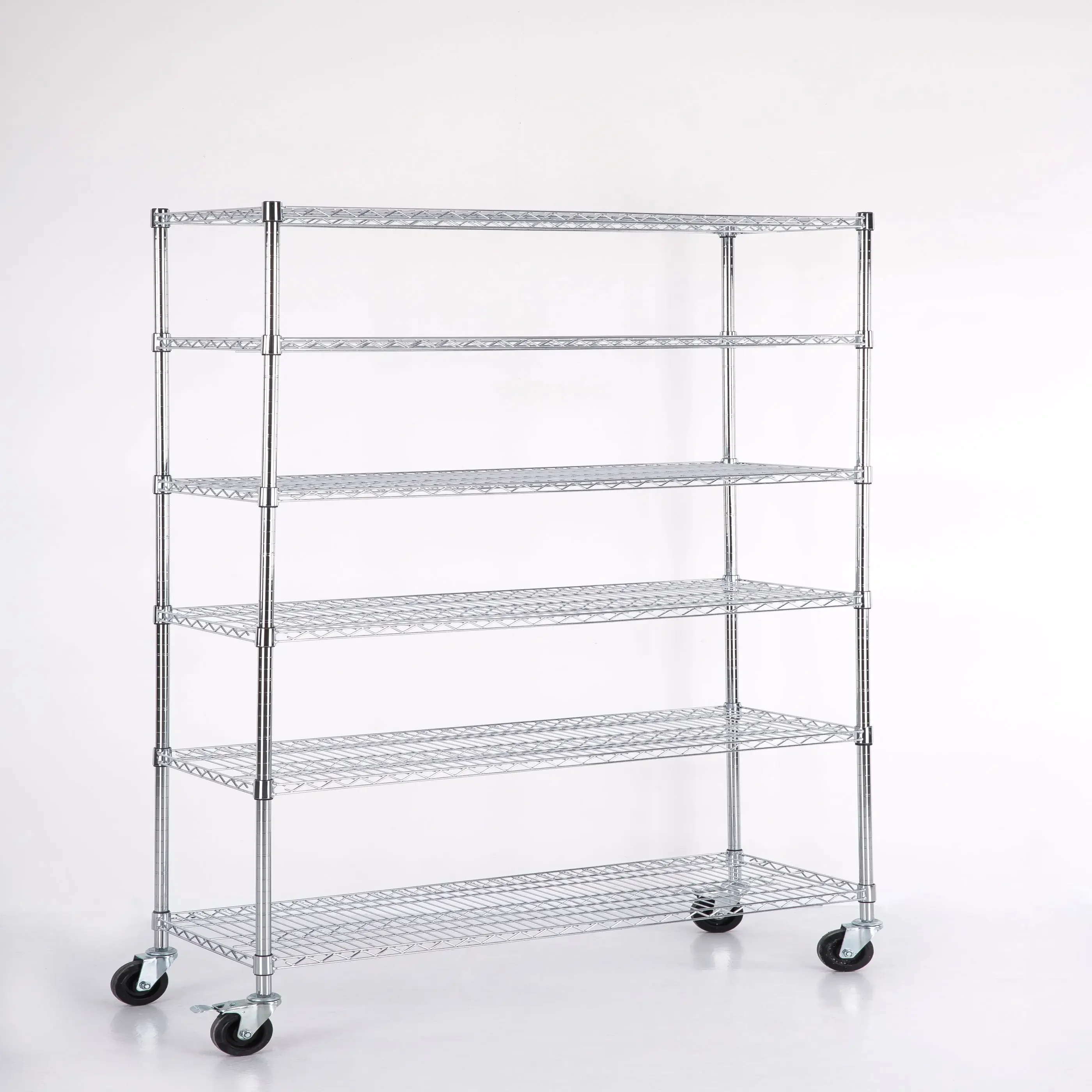 OEM/ ODM Chrome Plated 6 Layer Wire Shelving Rack Metal Shelf Adjustable