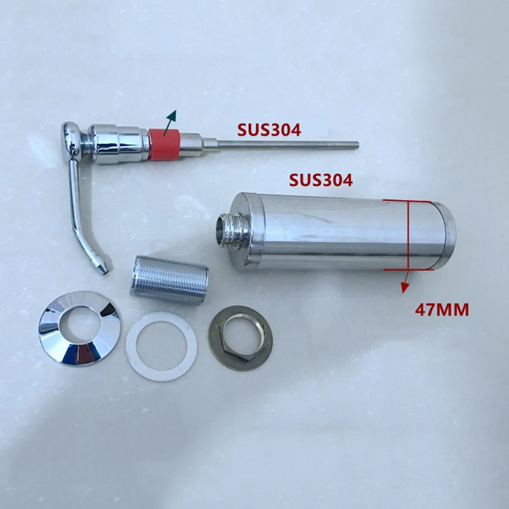 

304 Stainless Steel Kitchen Sink Soap Dispenser Brushed Modern Lotion Dispenser Removable Pump-Head for Liquid Soap Shampoo