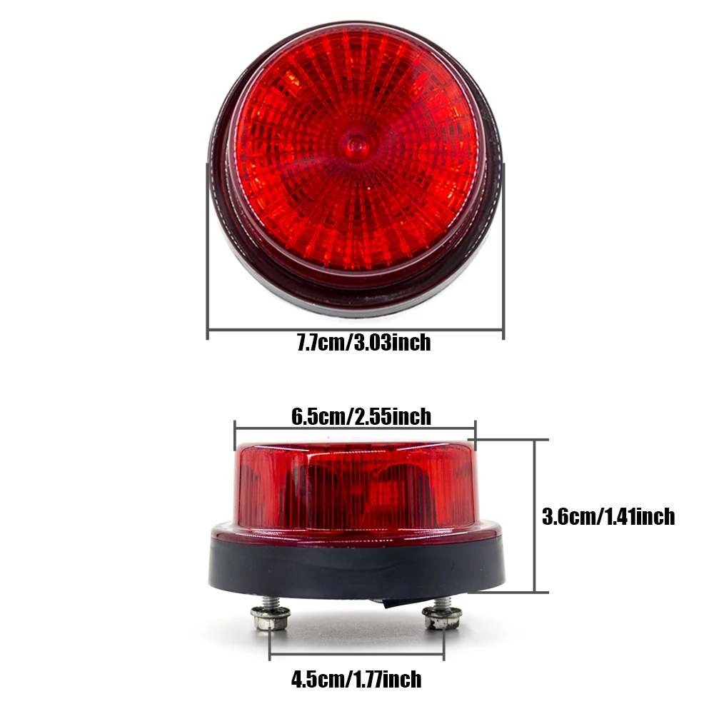 4Pcs 12V 24V 2 Modes 12 LED Warning Emergency Strobe Light Flashing Light Rotating Warning Light Signal Lamp Truck Waterproof
