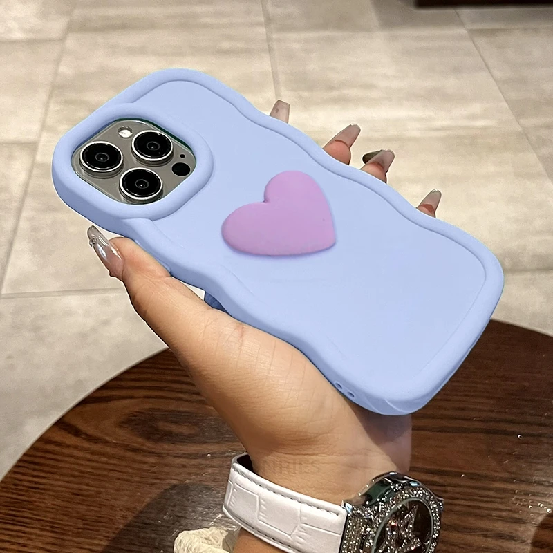 Realmec55 Love Heart Candy Wavy Silicone Case dla Oppo Realme C55 C65 C67 C53 12 Lite 11 Pro Plus A54 A57 Wstrząsoodporny miękki pokrowiec