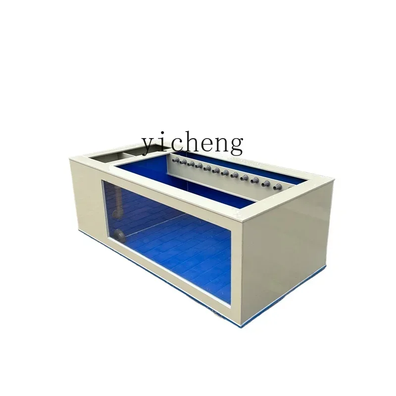 TQH Ultra Clear Glass Aquarium Fish Tank Filter Koi Fish Pond Living Room Balcony Hotel Supermarket Fish Box with Side Filter