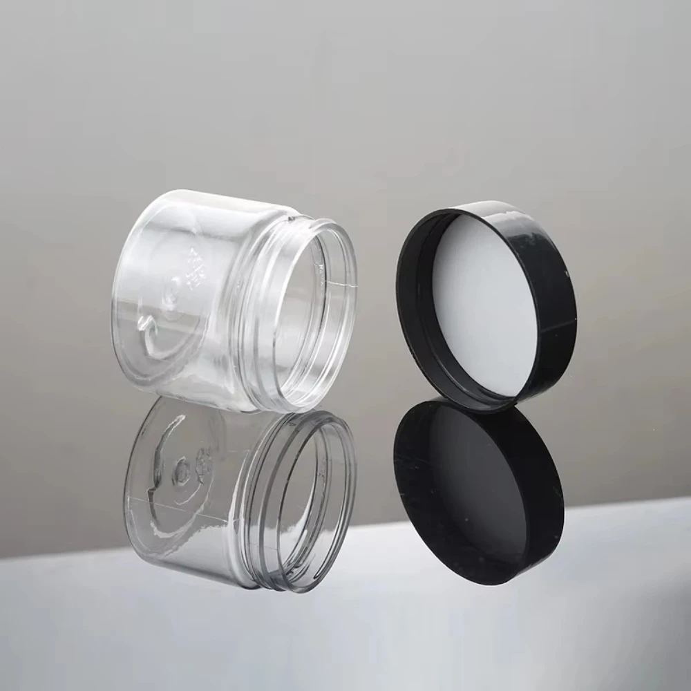 48 قطعة 2 أوقية/60 مللي الجرار البلاستيكية مع الأغطية حاويات مستحضرات التجميل الصغيرة الوحل واضح السفر جولة عينة فارغة الحاويات مانعة للتسرب وعاء
