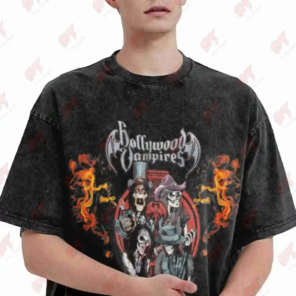 Easter Johnny Depp Band Vintage Washed Tee Pure Cotton T-Shirt