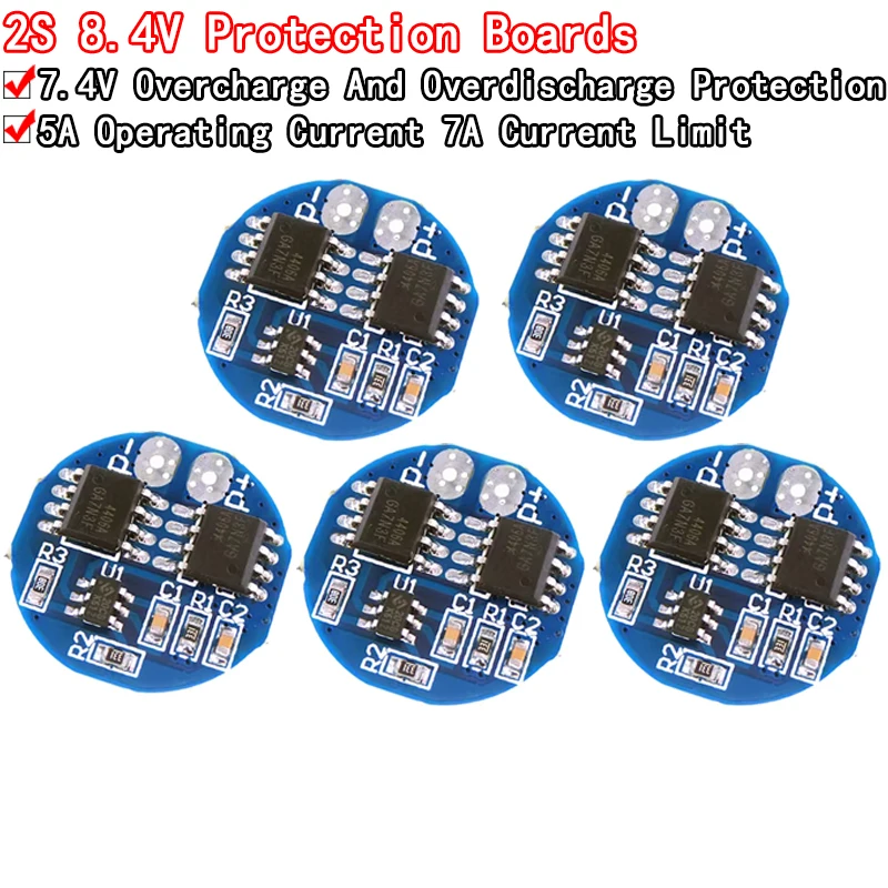 5PCS 2S 5A Li-ion Lithium Battery 7.4v 8.4V 18650 Charger Protection Board bms pcm for li-ion lipo battery cell pack