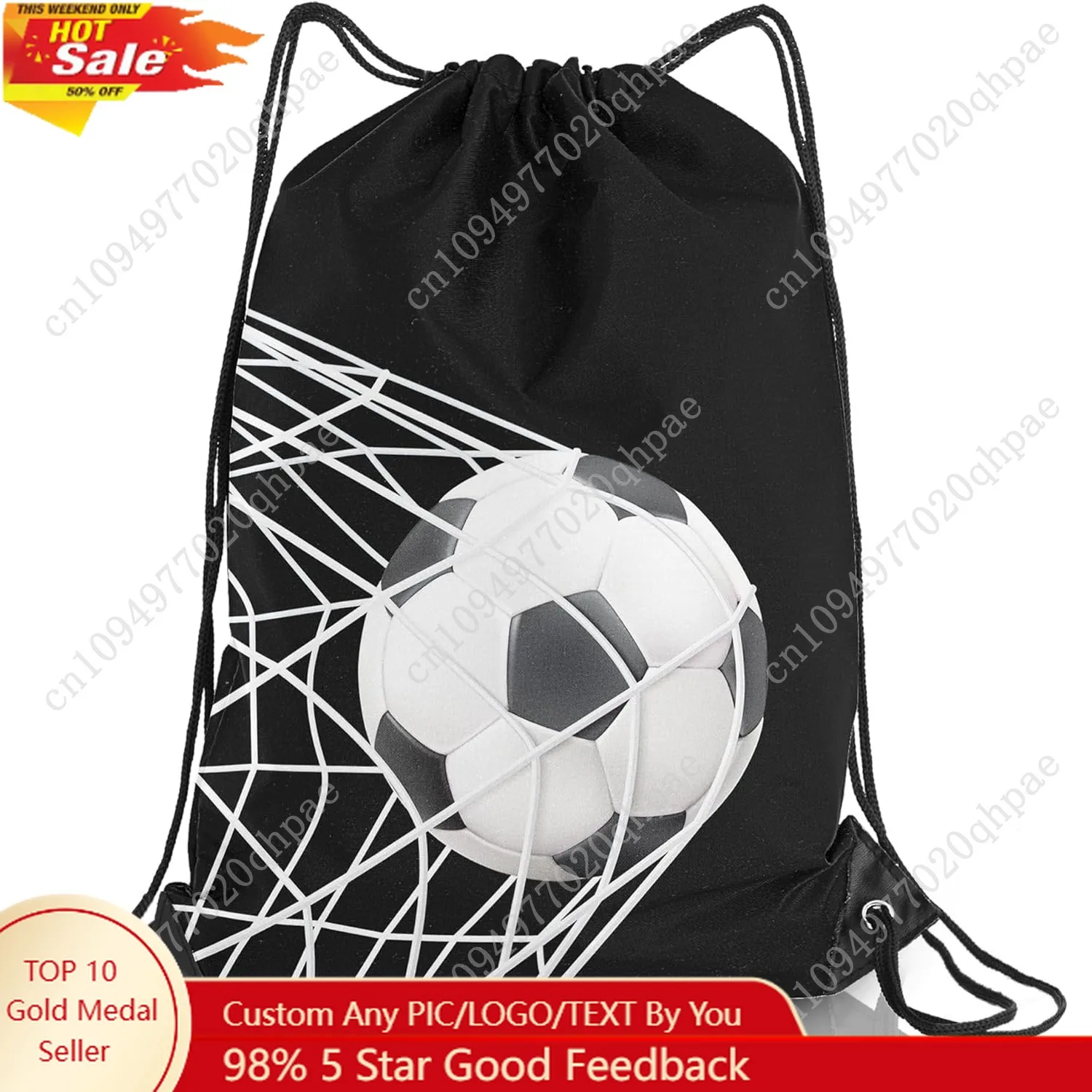 

Soccer Drawstring Backpack - Party Favors Team Gifts Bag 1Pcs (Color2)