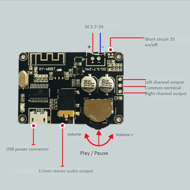 Bluetooth Audio Receiver Board Bluetooth 5.0 Mp3 Lossless Decoder Board Wireless Stereo Music Module with Remote Control