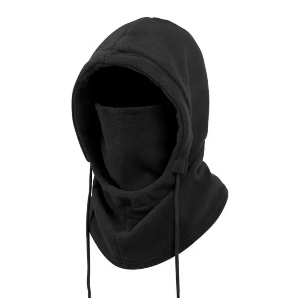 Christmas Lined Balaclava Hat Zipper Closure Thermal Face Cover Scarf Windproof Warm Hand Washable Hooded Scarf Cold Weather