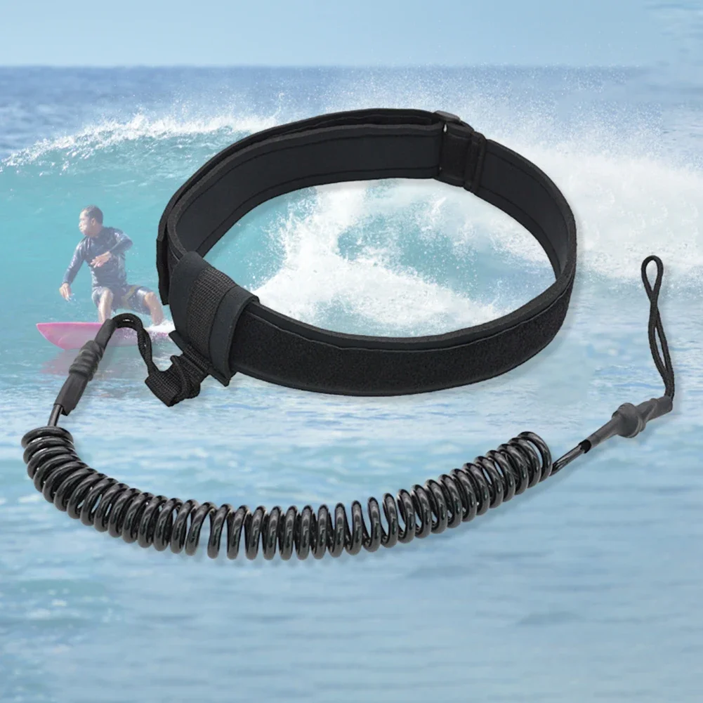 6mm Safety Board Leash TPU Spring Rope Surfing Waist Rope Replacement Leash Waist Belt for Surfing/Standup Paddle Board/Kayak