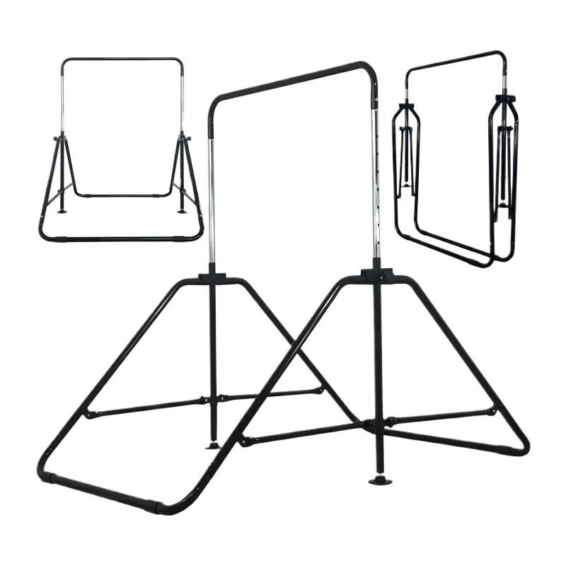 

Girls Boys Home Club Use Folding Gymnastic Bar 5 Ft Base Length 9 Height Levels Training