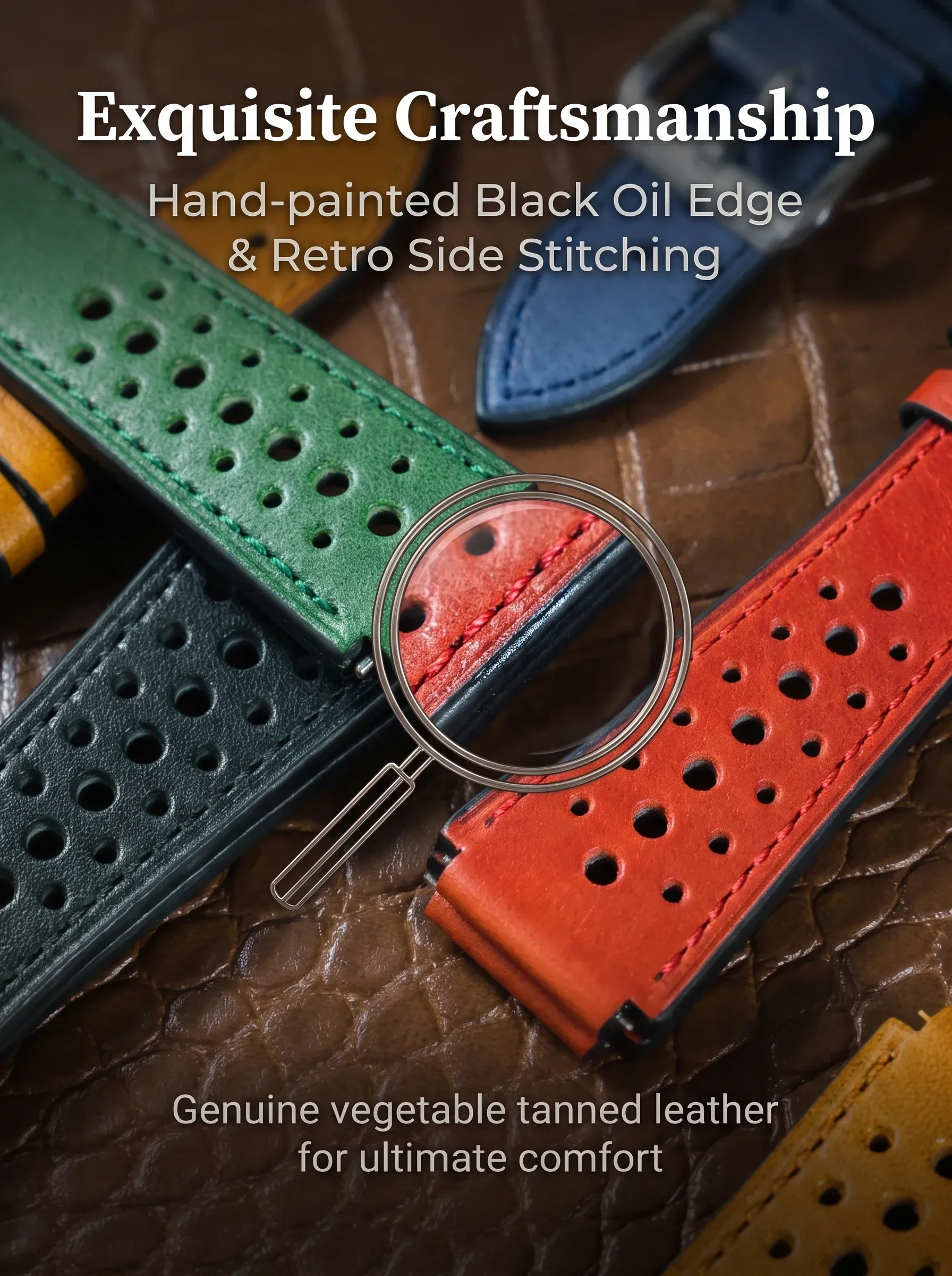Vintage Racing style Genuine Leather Watch Band 18cm To 24mm for Casio AE1200 Watch Straps Tanning Oil Wax Process Quick Release