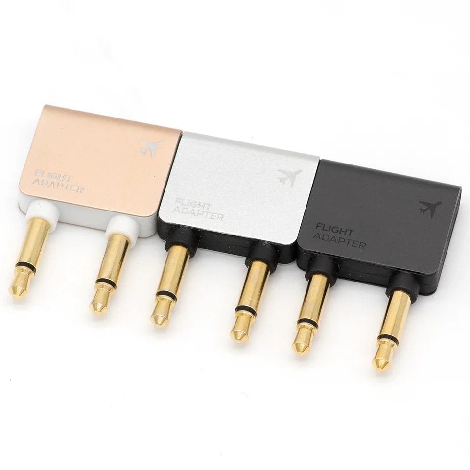 Gold-plated metal shell aircraft 3.5 mm aircraft aircraft headset mono audio converter travel jack plug distributor adapter