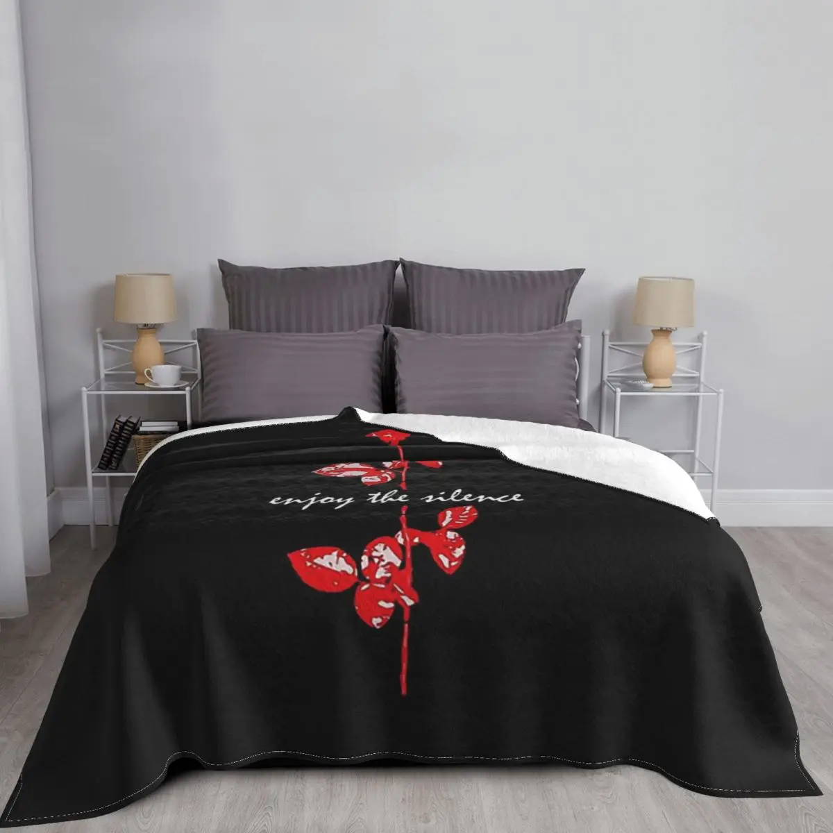 Depechemode Blanket Velvet All Season Enjoy The Silence Cute Thin Throw Blankets For Car Couch Plush Thin Quilt