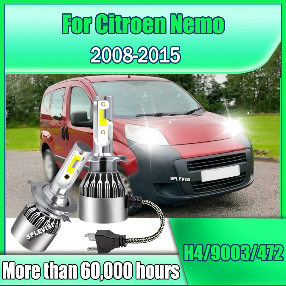 

2Pcs LED Headlight Headlamp H4/472/HB2 LED Light Plug & Play For Citroen Nemo 2008-2015 2008 2009 2010 2011 2012 2013 2014 2015